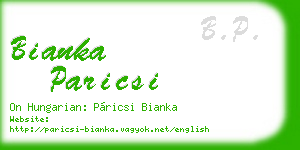 bianka paricsi business card
