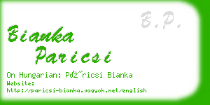 bianka paricsi business card